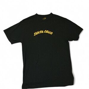 Santa Cruz Skateboards Black Tee with Yellow Logo